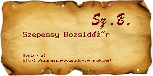 Szepessy Bozsidár névjegykártya